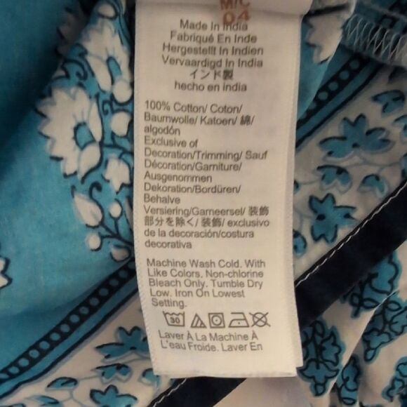 J. Crew Cotton Block Print Artist Blouse Top Size L - Picture 10 of 13